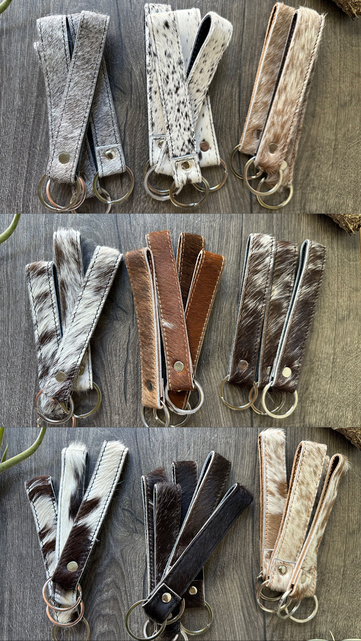 Cowhide Keychain Wristlet 