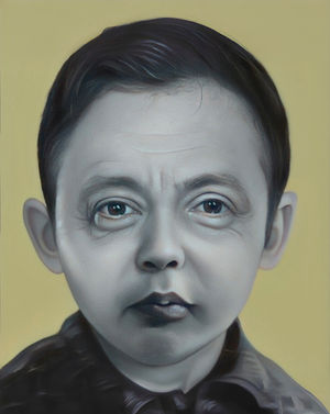 Political child-adult portrait from The Unresolved Emotion, Zelensky series by Bertha Montalvo