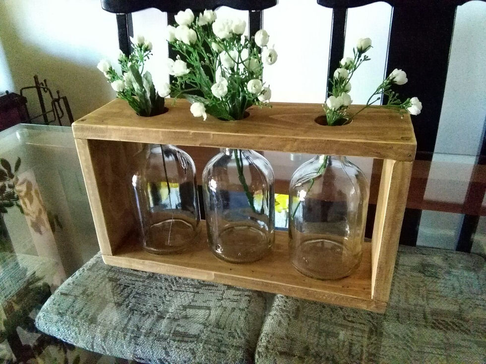 Floreros madera botella
