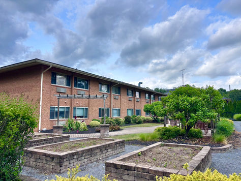 An addition to an existing brick rehab center