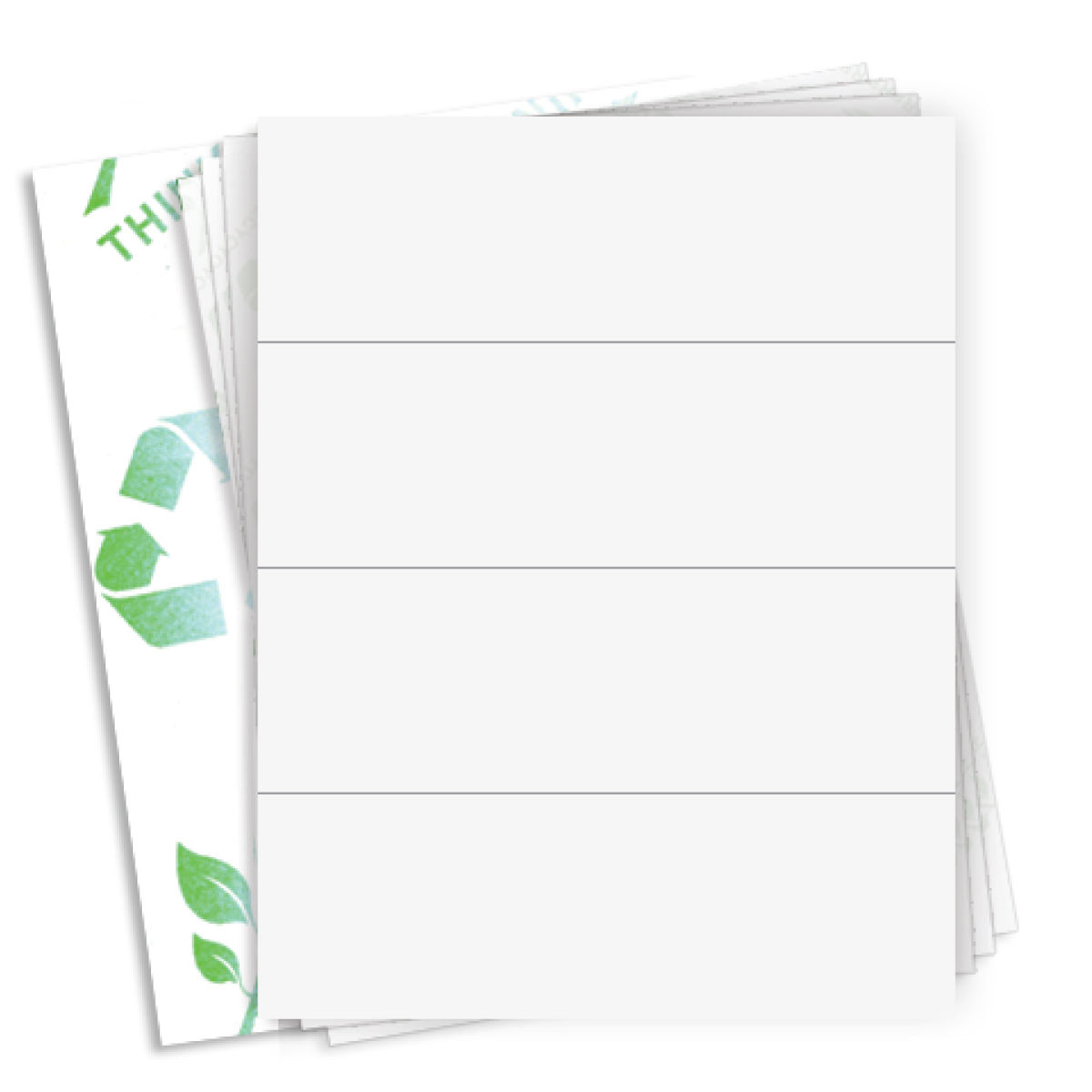 8.5” x 2.75”  (4 Label/Sheet) Case of 1000 Sheets