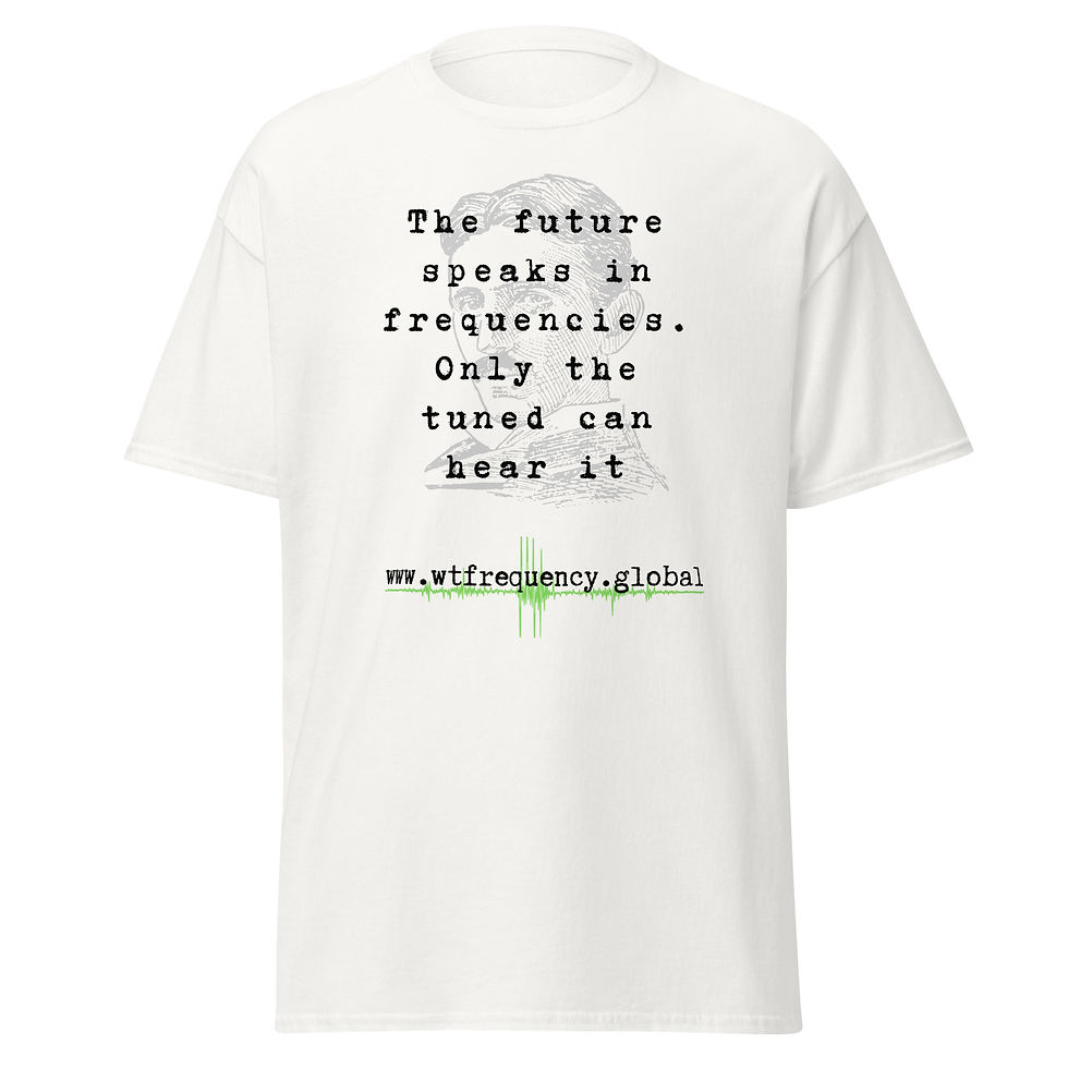 Thumbnail: THE FUTURE SPEAKS IN FREQUENCIES - Unisex classic tee