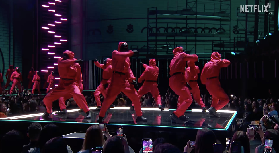 Squid Game soldiers dancing in Netflix TUDUM 2025