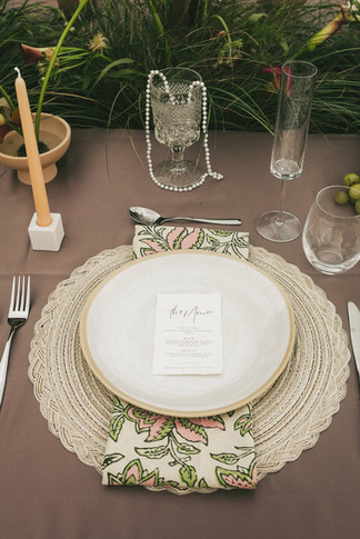 Wedding Menu Table Scape