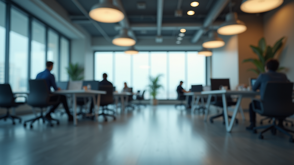 Eye-level view of a modern office environment