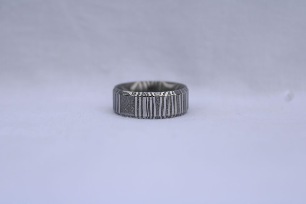 Thumbnail: Sharktooth Damascus Ring