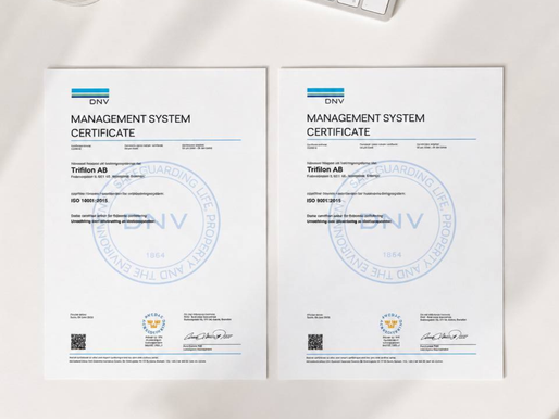 Trifilon Achieves ISO 9001 and ISO 14001 Certification