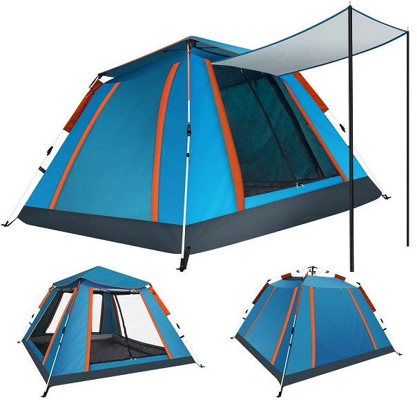 JG20375527 4 Sided Full Floor Camping Tent With 3 Windows 2.15m x 2.15m x 1.42m