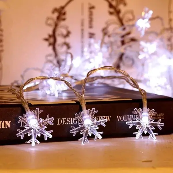 Thumbnail: ZYF-51 Snow Flake Fairy String Light With Tail Plug Extension White 5M