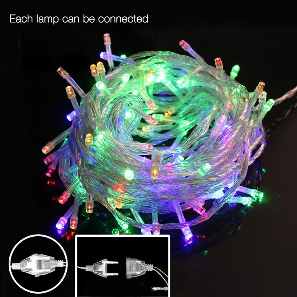 Thumbnail: SE ZYF-D77 10M RGB LED Inter-Connecting Clear Cable Fairy Light