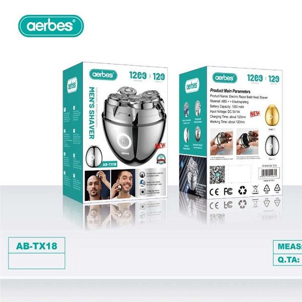 Aerbes AB-TX18 Rechargeable Mens Shaver 1200Mah Battery
