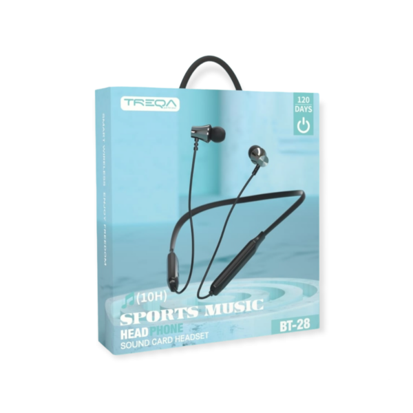 Thumbnail: Treqa BT-28 Wireless Neckband Bluetooth Sports Earphones