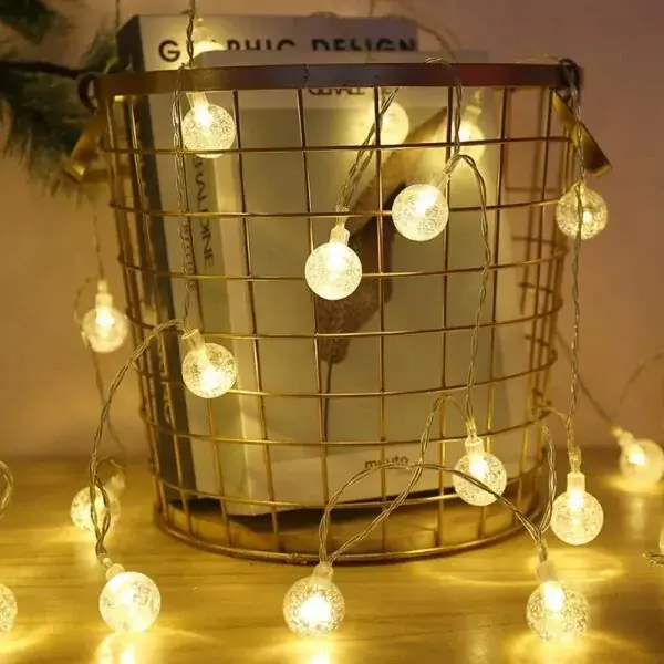 Thumbnail: ZYF-43 Bubble Ball LED Fairy String Light With Tail Plug Extension 5m Warm White