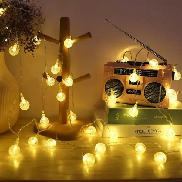 Thumbnail: ZYF-43 Bubble Ball LED Fairy String Light With Tail Plug Extension 5m Warm White