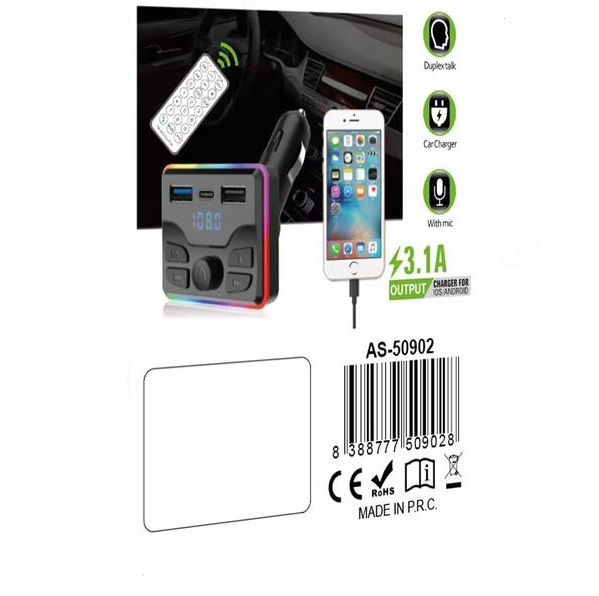 Thumbnail: Wolulu AS-50902 Wireless Car FM Transmitter Charger 3.1A