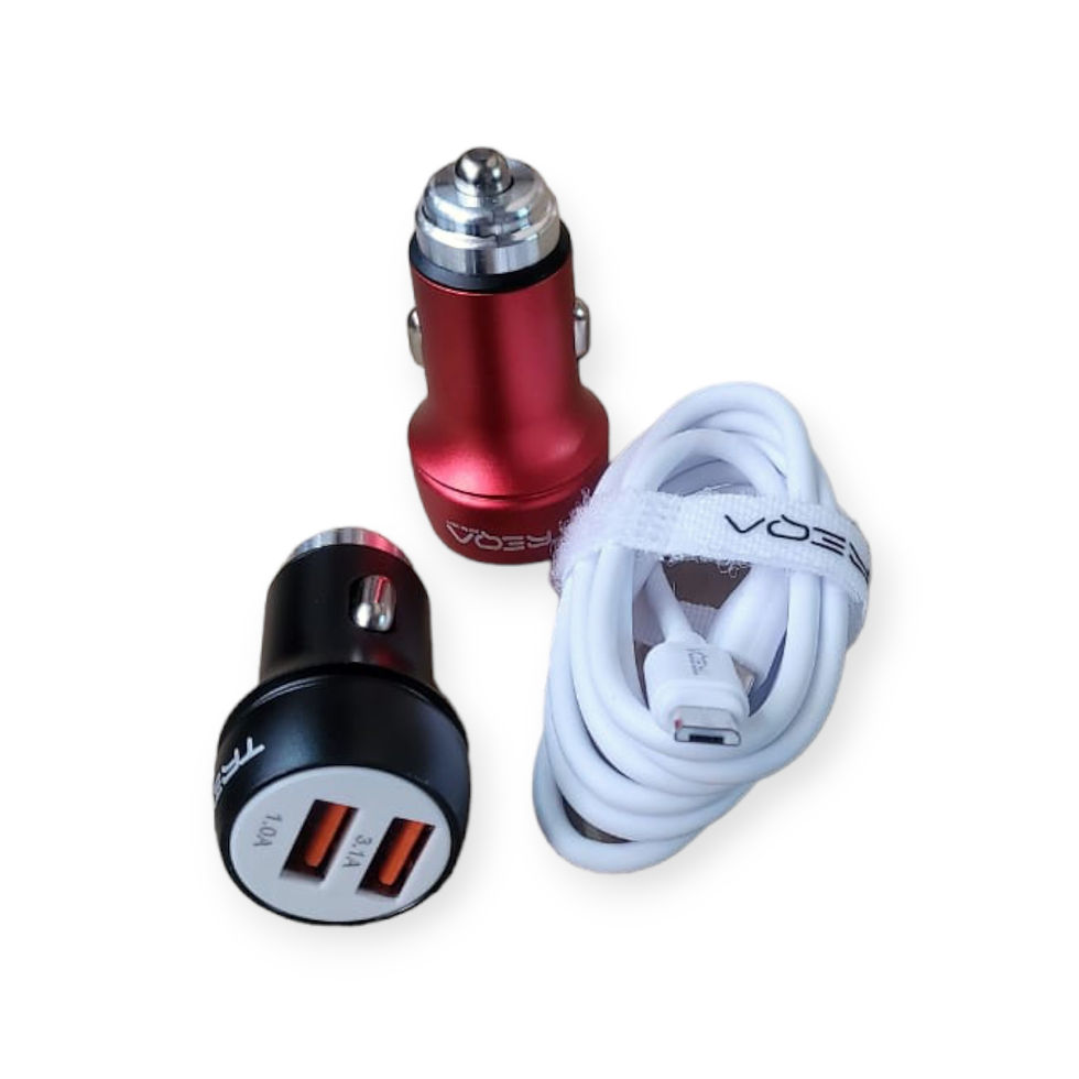 Thumbnail: Treqa CS-218-V8  Dual 3.1A USB Smart Car Charger With Micro USB Cable
