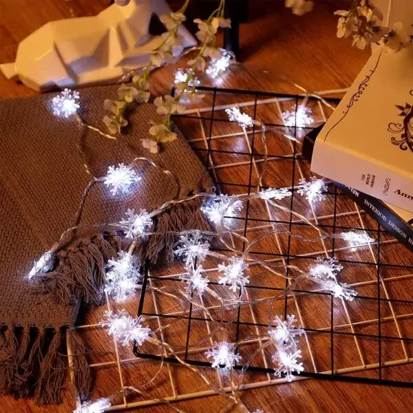 Thumbnail: ZYF-51 Snow Flake Fairy String Light With Tail Plug Extension White 5M