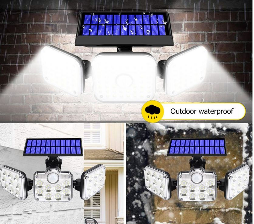 Thumbnail: Aerbes AB-TA176 Three Head Outdoor Solar Powered LED Sensor Wall Light