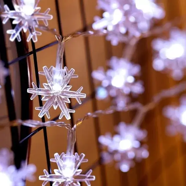 Thumbnail: ZYF-51 Snow Flake Fairy String Light With Tail Plug Extension White 5M