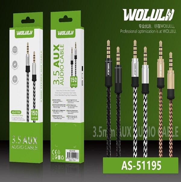 Thumbnail: Wolulu AS-51195 Anti-knot 3.5mm Aux Cable 1.5M