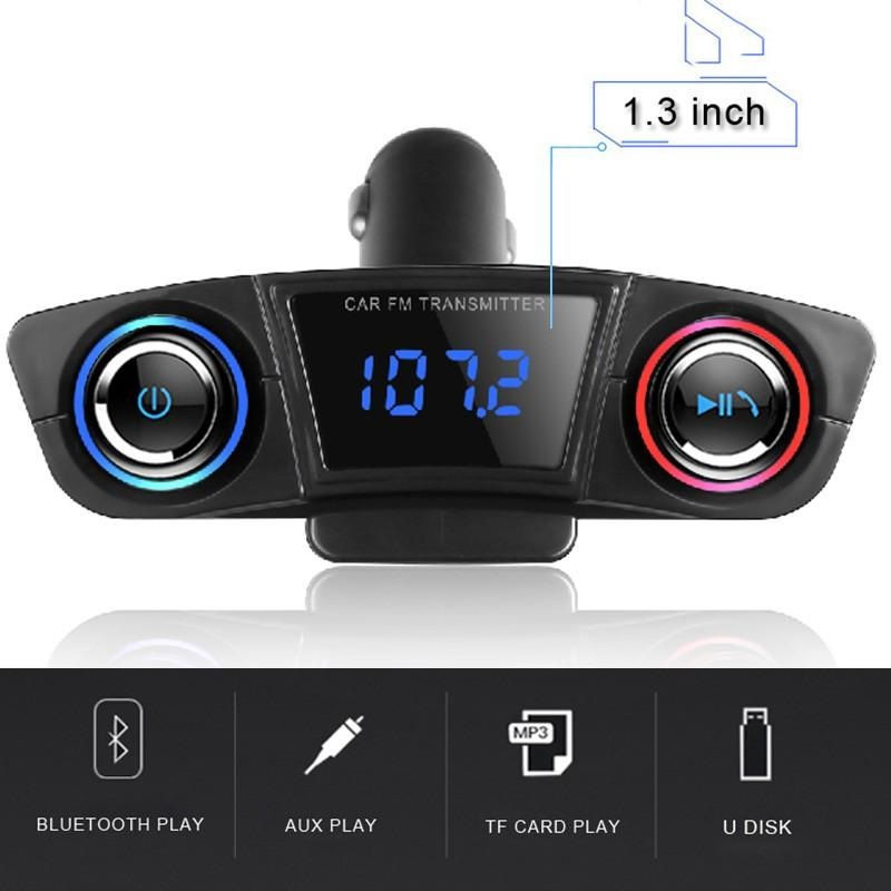 Thumbnail: Aerbes AB-Q513 Car Bluetooth FM Modulator 3.1A Dual USB Port