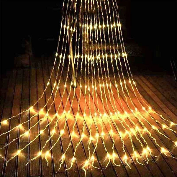 ZYF-128 3m x 2m Warm White Running Waterfall LED Fairy Light