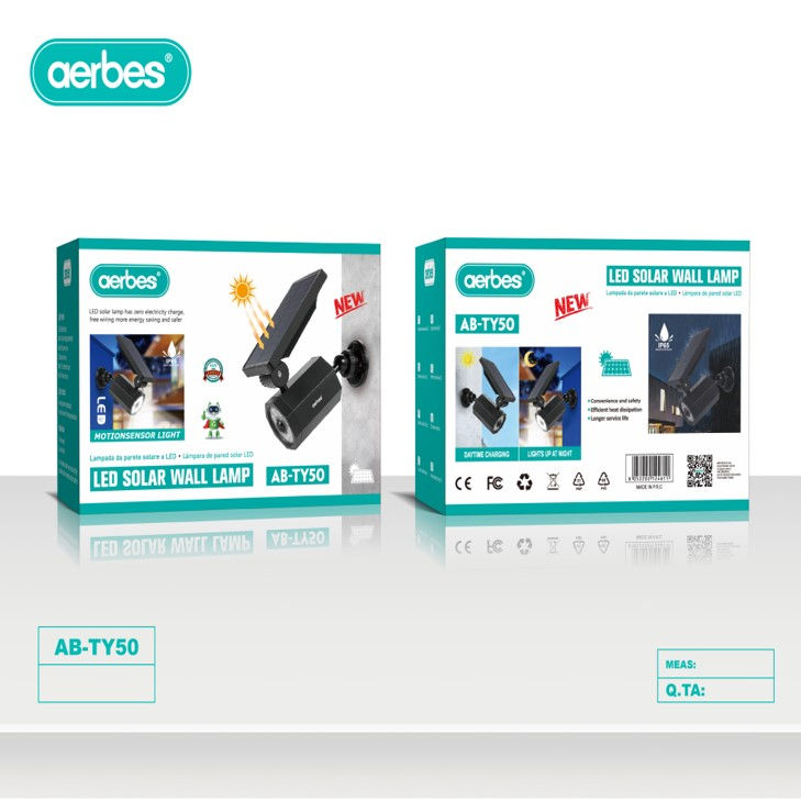 Thumbnail: Aerbes AB-TY50 LED Solar Powered Wall Motion Sensor Light Dummy Camera 20W