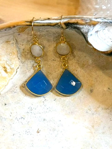 Chalcedony Fan Earrings