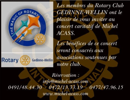 Concert caritatif de Michel Acass, organisé par le Rotary Gedinne-Wellin