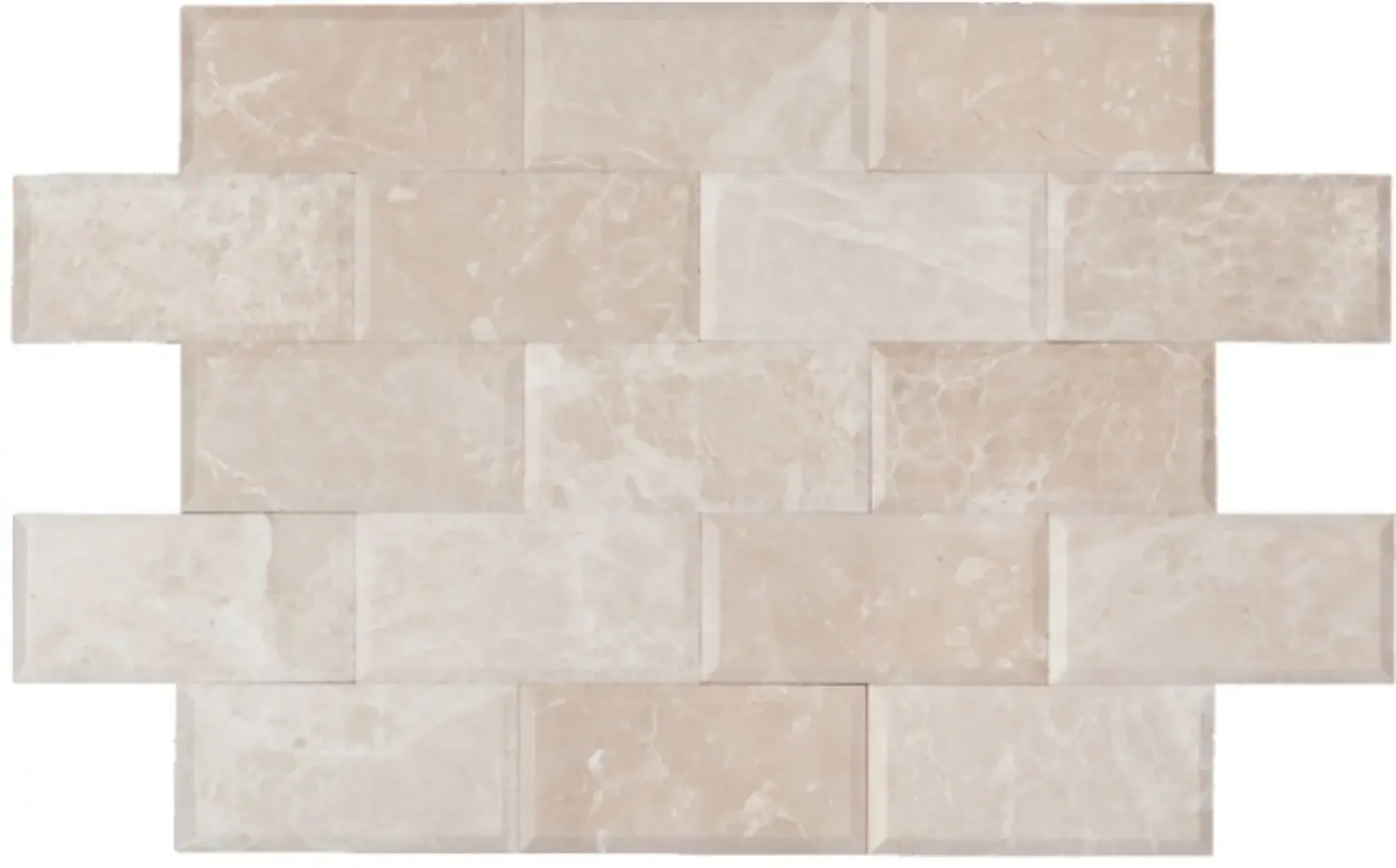 Botticino 3"x6" Polished & Deep Bevel