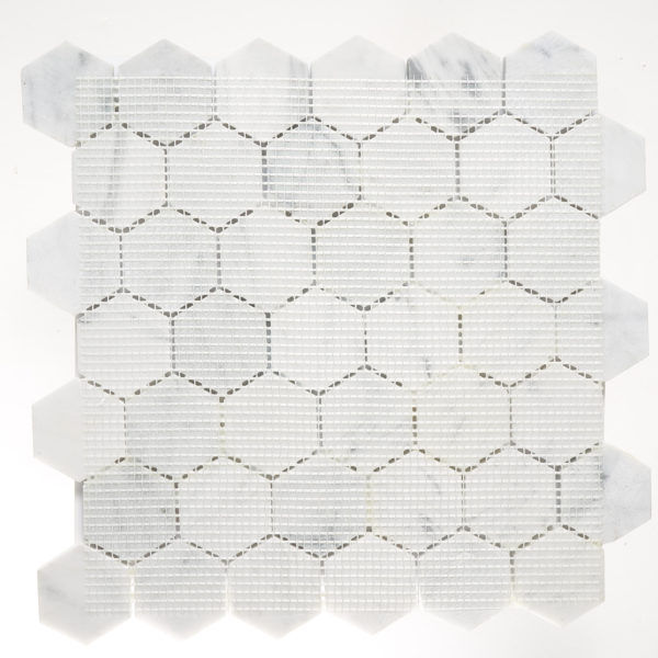 Thumbnail: CARRARA WHITE TEXTURED 2" HEXAGON