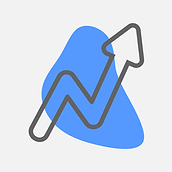 An arrow that points down before it points upwards with a blue background.