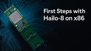 Hailo-8 AI accelerator—silver package on green M.2 board.