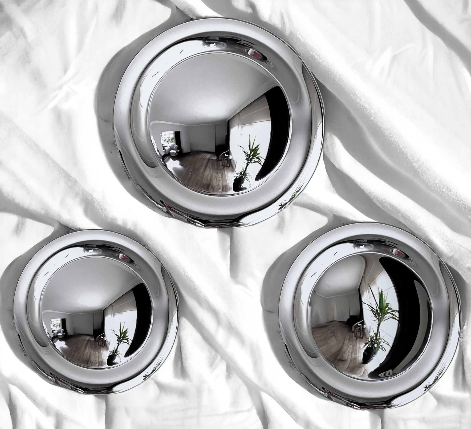 3’lü Yuvarlak Bombeli Curvy Ayna Set