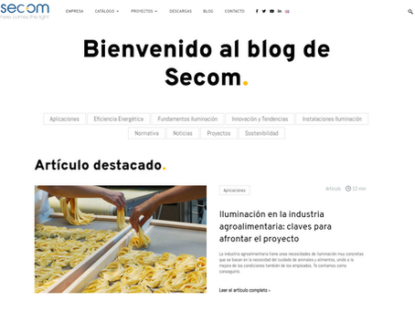 El blog de SECOM, la nueva publicación en línea del sector de la iluminación