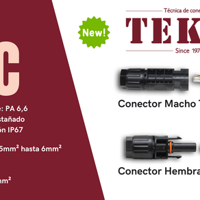 El fabricante nacional de conexiones TEKOX incorpora conectores solares a su catálogo.