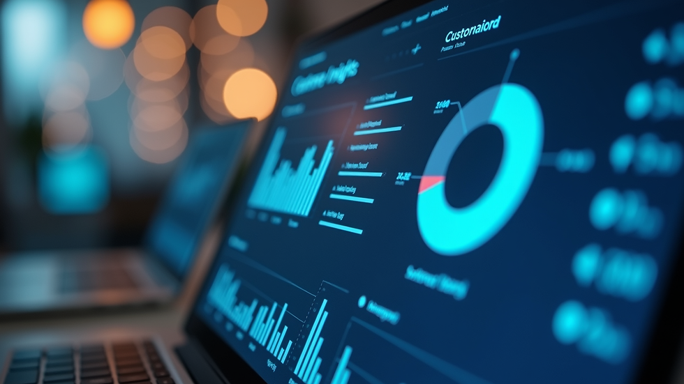 Close-up view of a digital dashboard displaying AI-driven customer insights