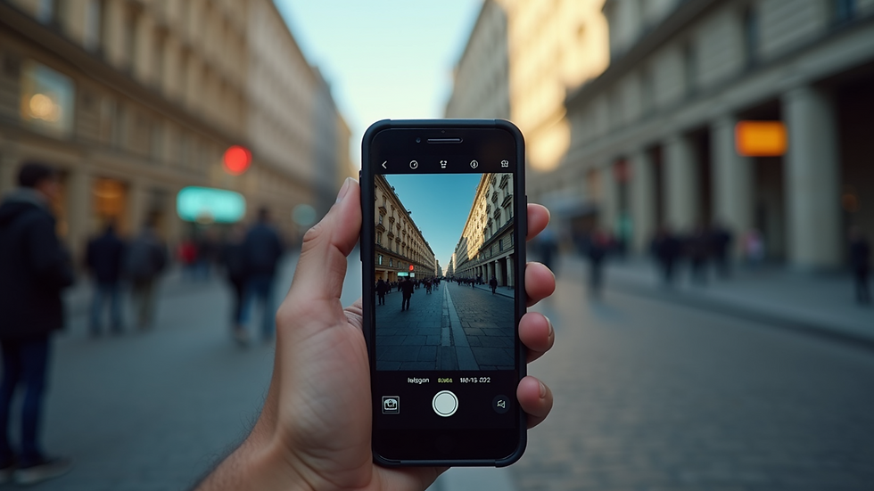 Eye-level view of a smartphone displaying a short-form video on social media