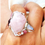 Miniatura: Anillo Cuarzo rosa con punta herkimer