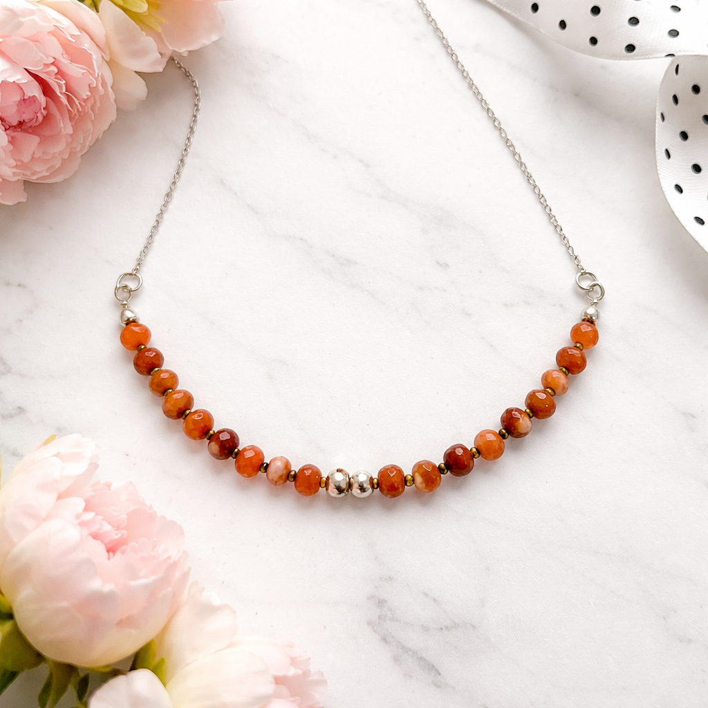 Copia de Collar corto de Aguamarina y granates