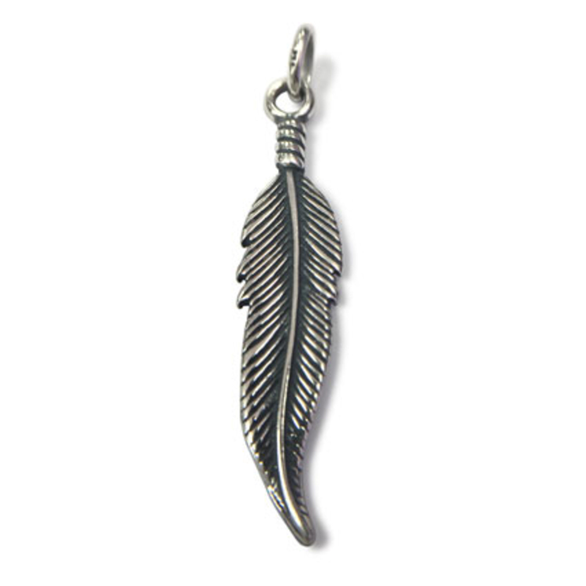 42mm Antique Feather - Sterling Silver