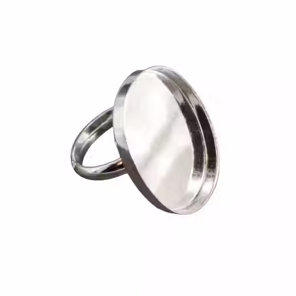 25mm x 18mm Sterling Silver Adjustable Ring OVERSTOCK