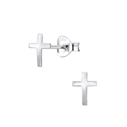 7mm Cross Ear Studs w/ scrolls