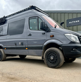 Custom suspension installed on Mercedes Sprinter, includes up-rated leaf springs, raised shims, SV-Tech suspension kit. Installed in Bexhill | ALTVAN