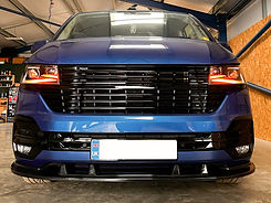 VW Transporter fitted with badgelss grille and lower splitter in Bexhill, East Sussex.