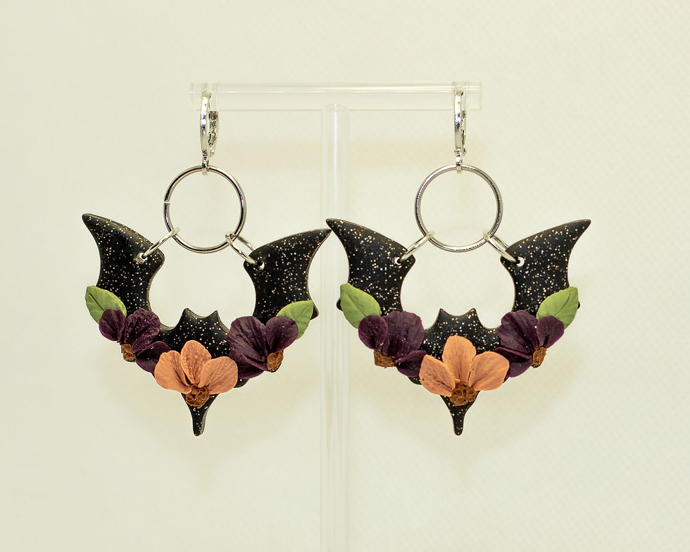 Thumbnail: Floral Bat Earring