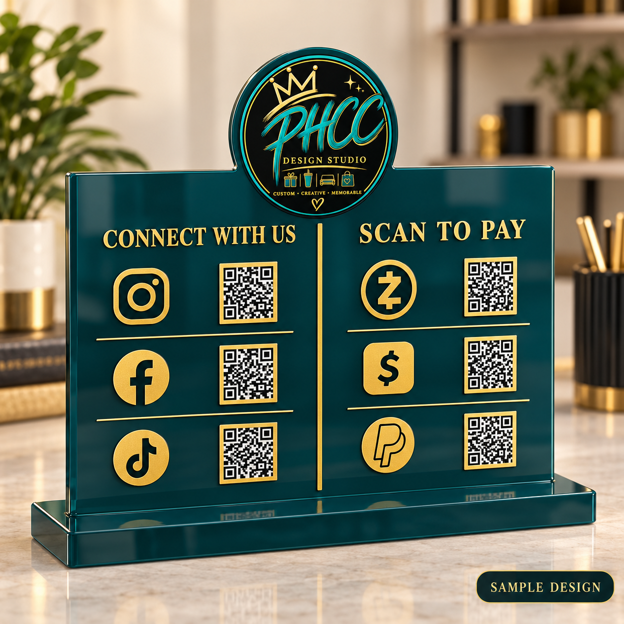 Signature Multi-QR Acrylic Business Stand