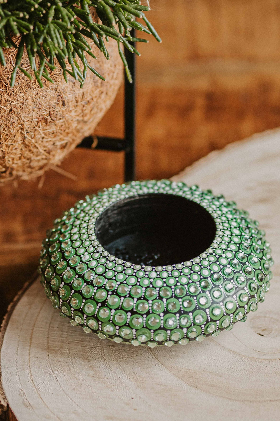Thumbnail: Green Mandala Bliss Tea Light Holder