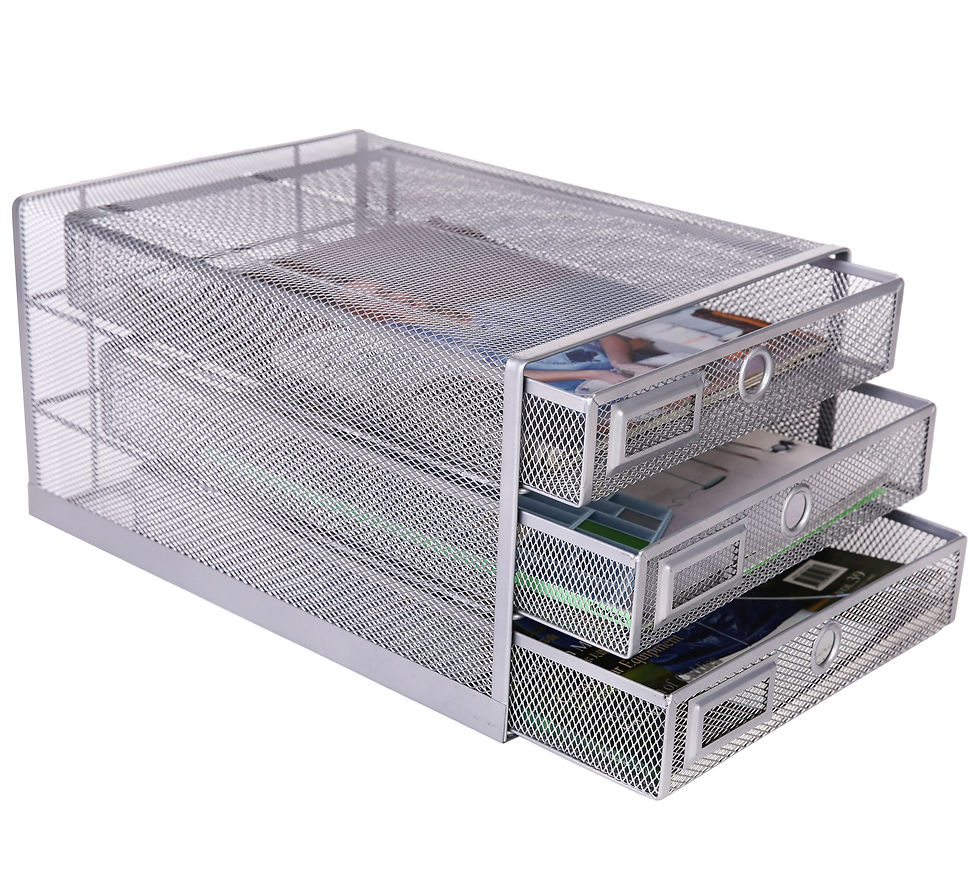 Thumbnail: Wire Mesh 3 Tier Sliding Drawers