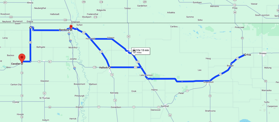 September 5, 2024 -- Cavalier, ND To Fox, Minnesota (And Back To Pembina, North Dakota)